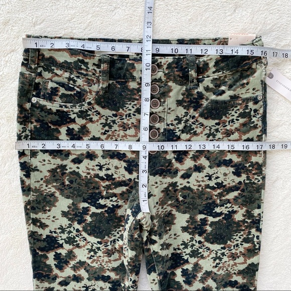 Anthropologie pilcro camo high rise skinny exposed button fly corduroy pants 31 - Picture 6 of 13